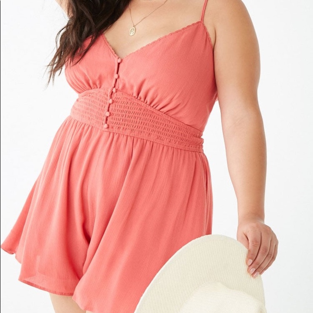 Forever 21 Plus Size Cami Coral Summer Romper